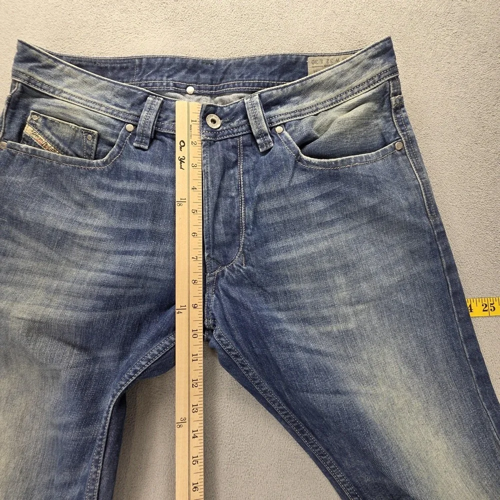 Diesel Jeans Mens 32x30 Blue Larkee Regular Straight Button Fly Distressed 008XR